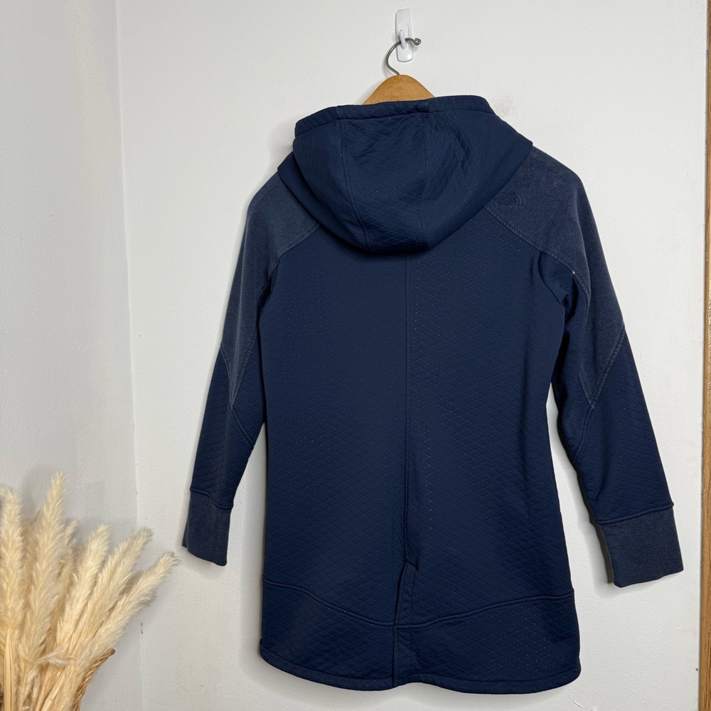 The North Face Caroluna Quilted Hooded Fleece Jacket Coat Blue Size L - Picture 3 of 15